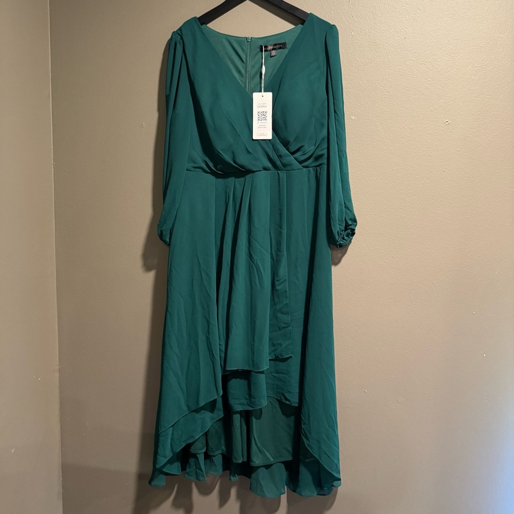 Ever Pretty Teal Long Sleeve Dress